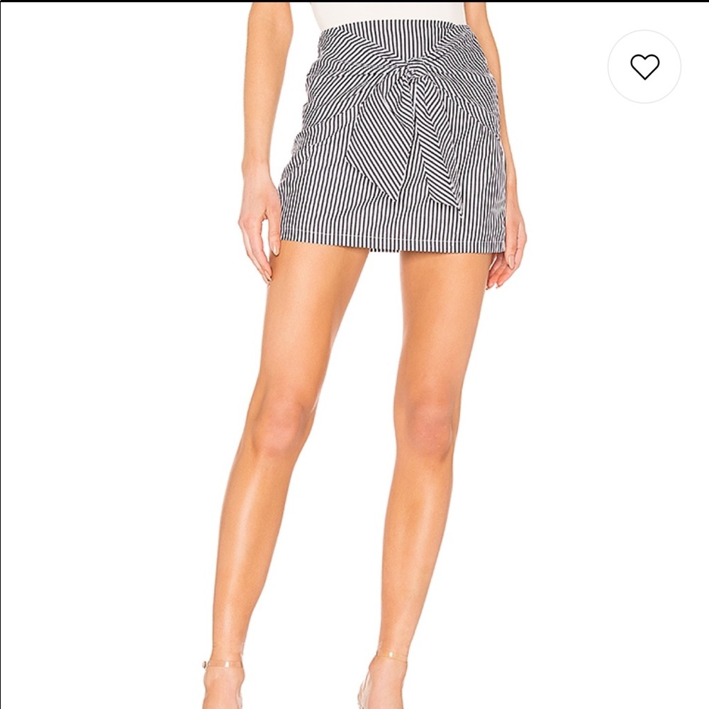 Leti Tie Front Skirts in Blue Stripe